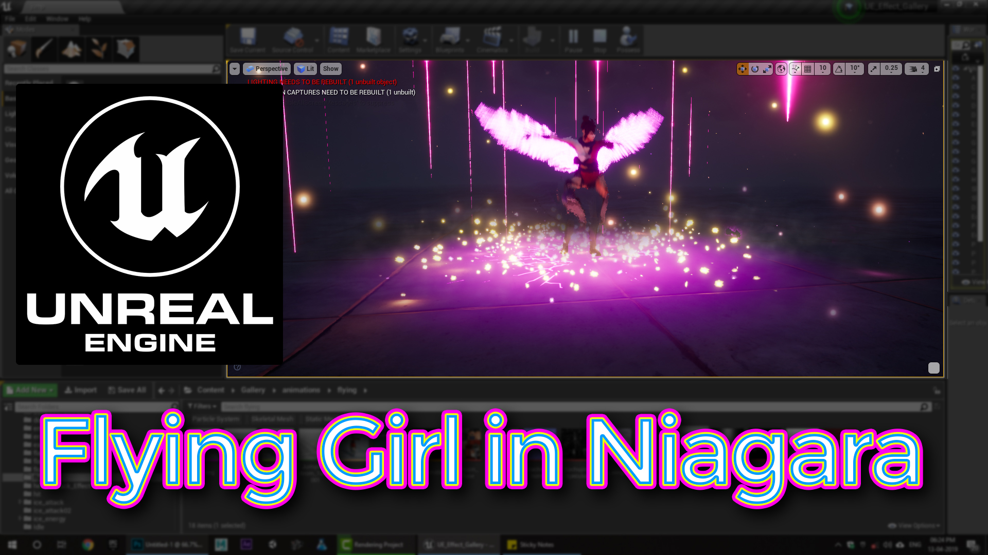 Unreal Engine Flying Girl in Niagara Tutorial