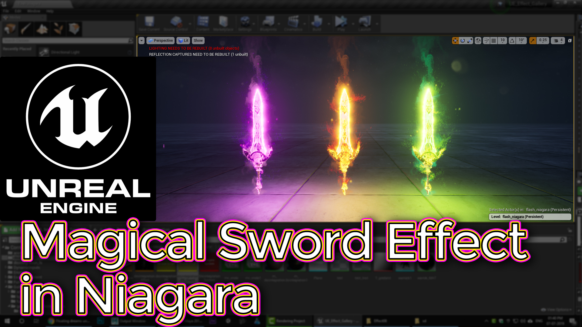 Unreal Engine Magical Sword Effect in Niagara Tutorial