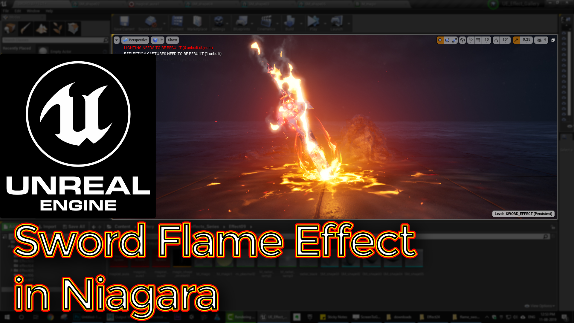 Sword Flame Effect | Unreal Engine Niagara Tutorial