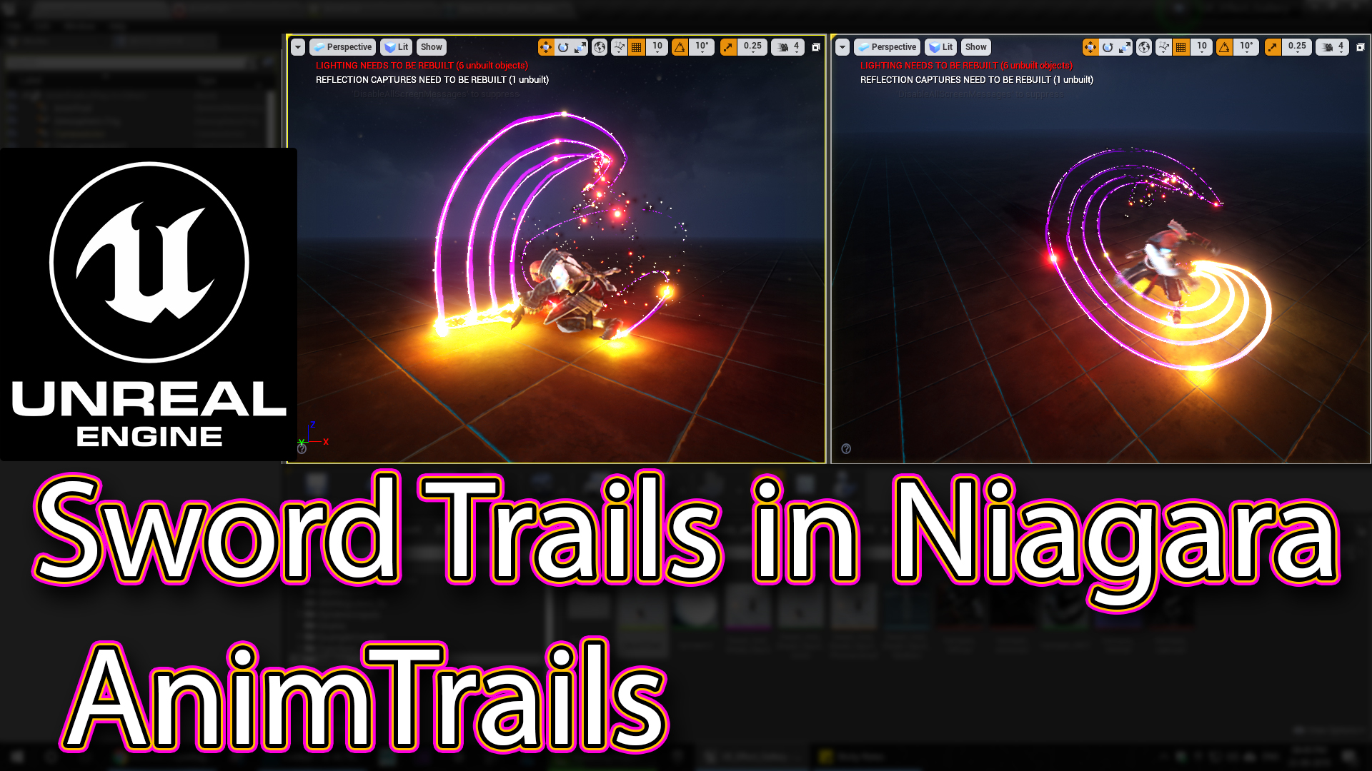 Unreal Engine Niagara Tutorials | Sword Trails | AnimTrails
