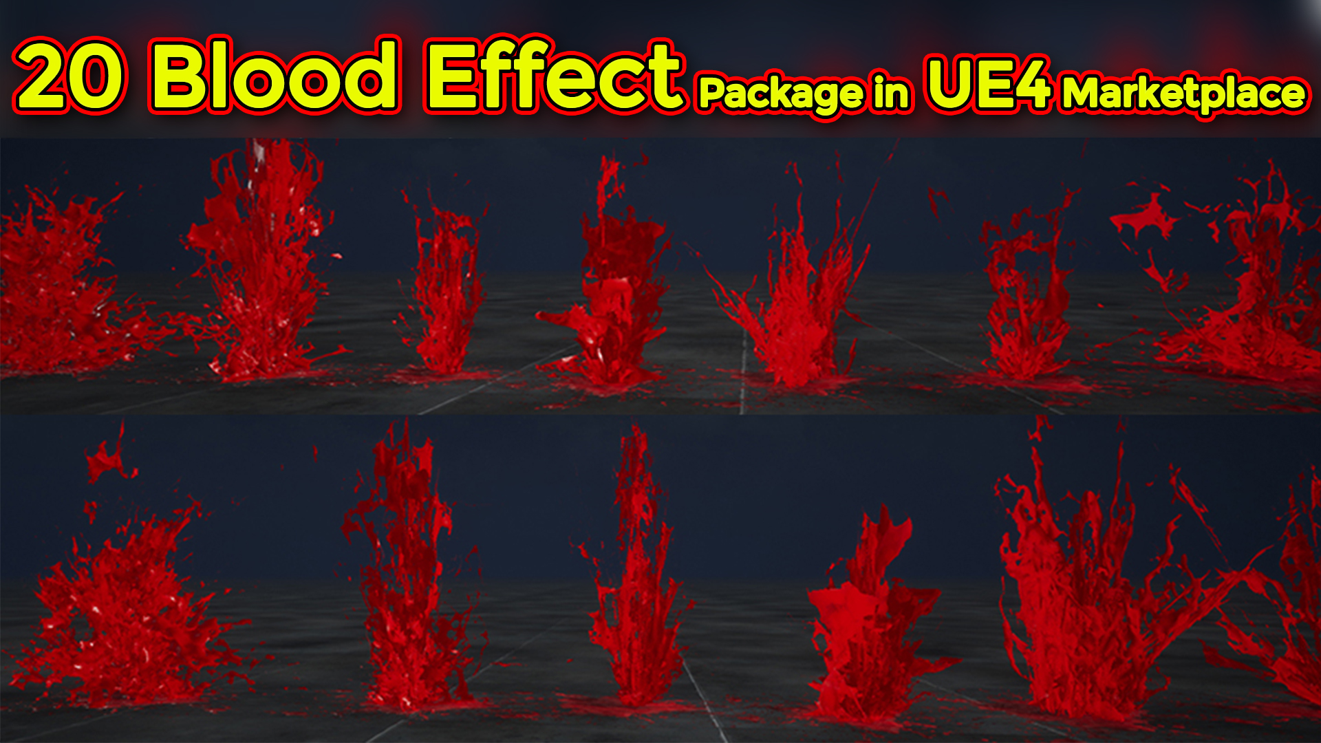 20 Blood Effect Package in UE4 Marketplace