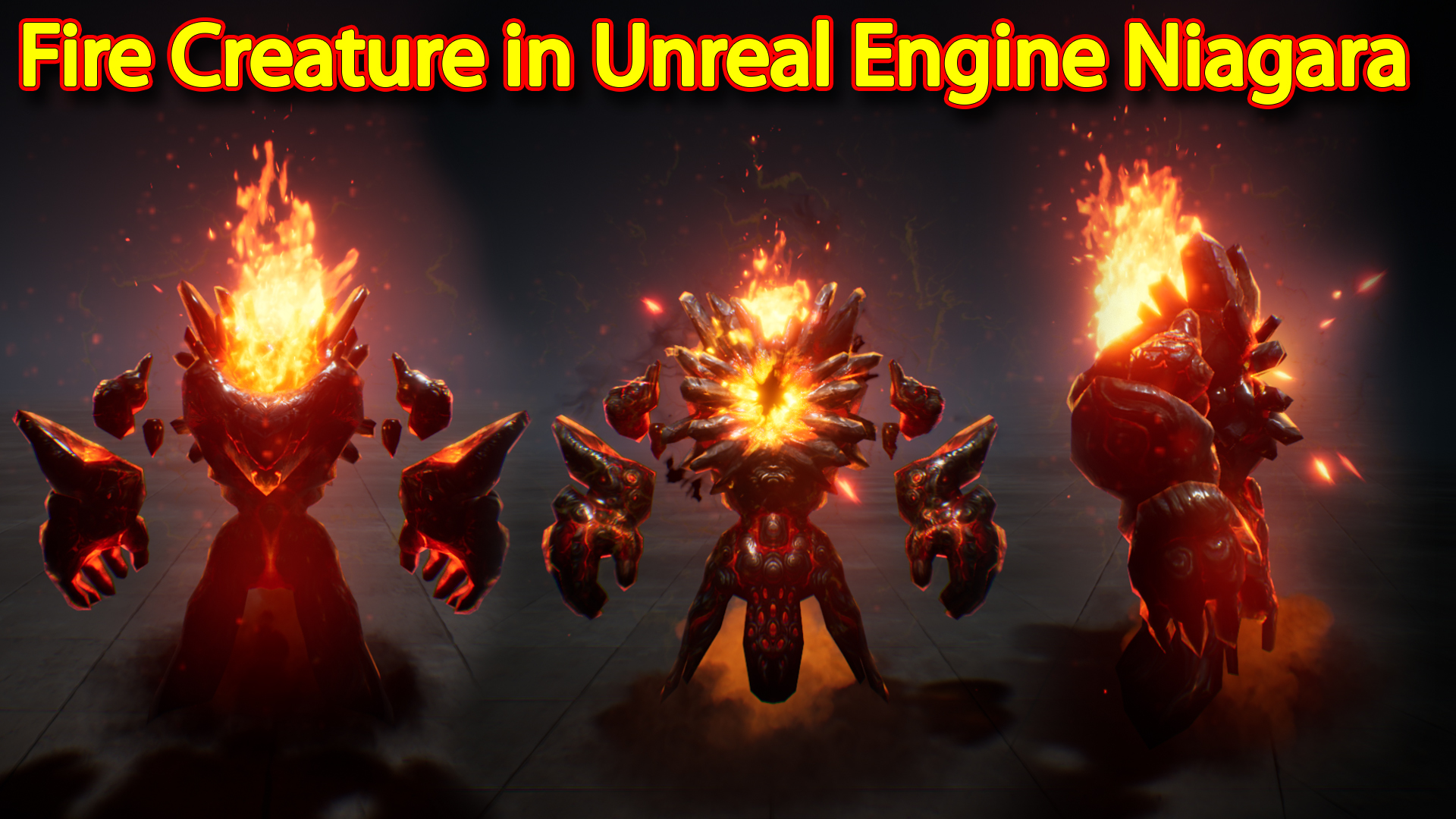 Fire Creature Effect | Unreal Engine Niagara Tutorial | UE4 Niagara Fire