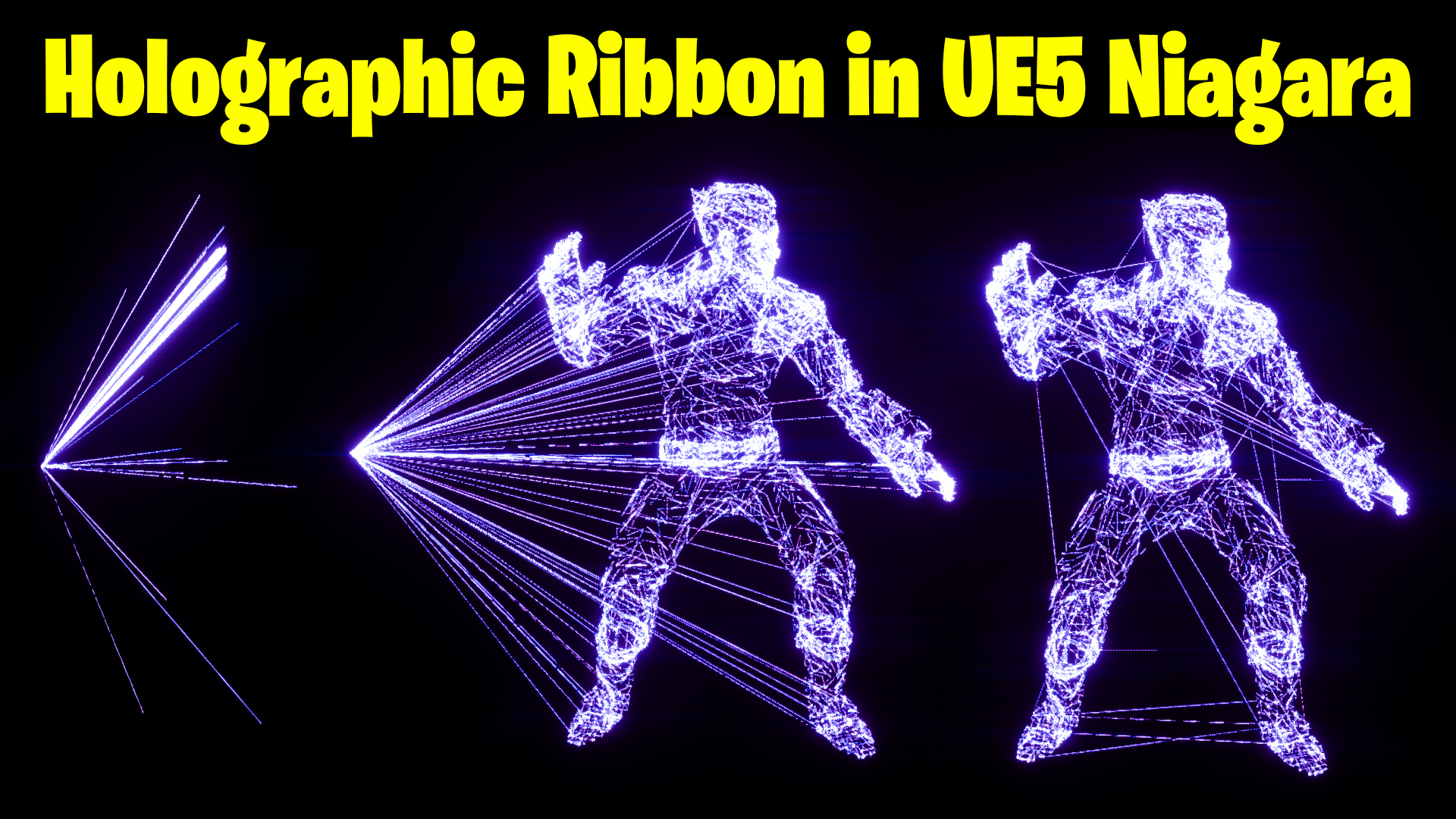 Holographic Ribbon FX in UE5 Niagara Tutorial | Download Files