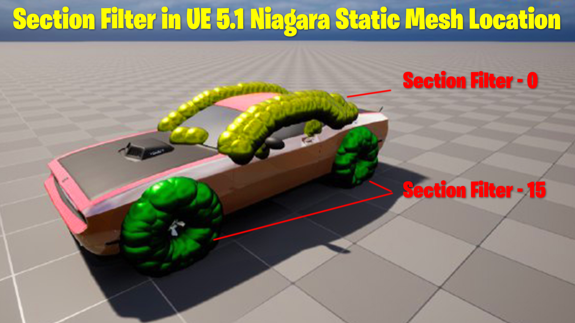 Section Filter in UE 5.1 Niagara Static Mesh Location