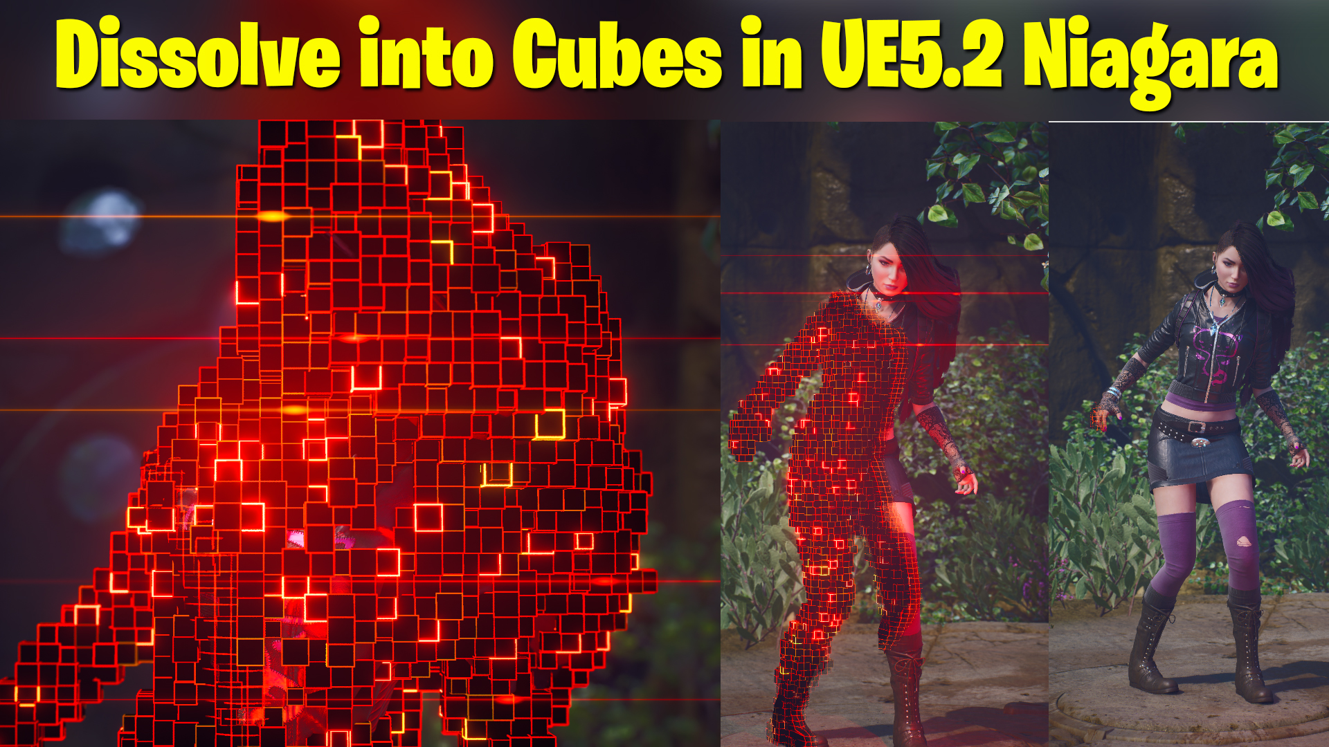 Dissolve into Cubes in UE5.2 Niagara | Download Files