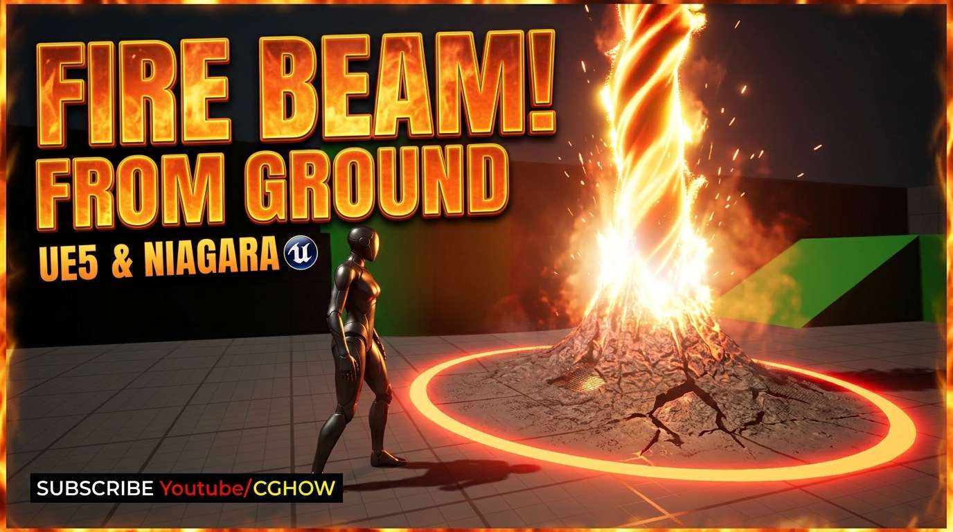 Fire Beam from Ground in Unreal Engine 5 Niagara