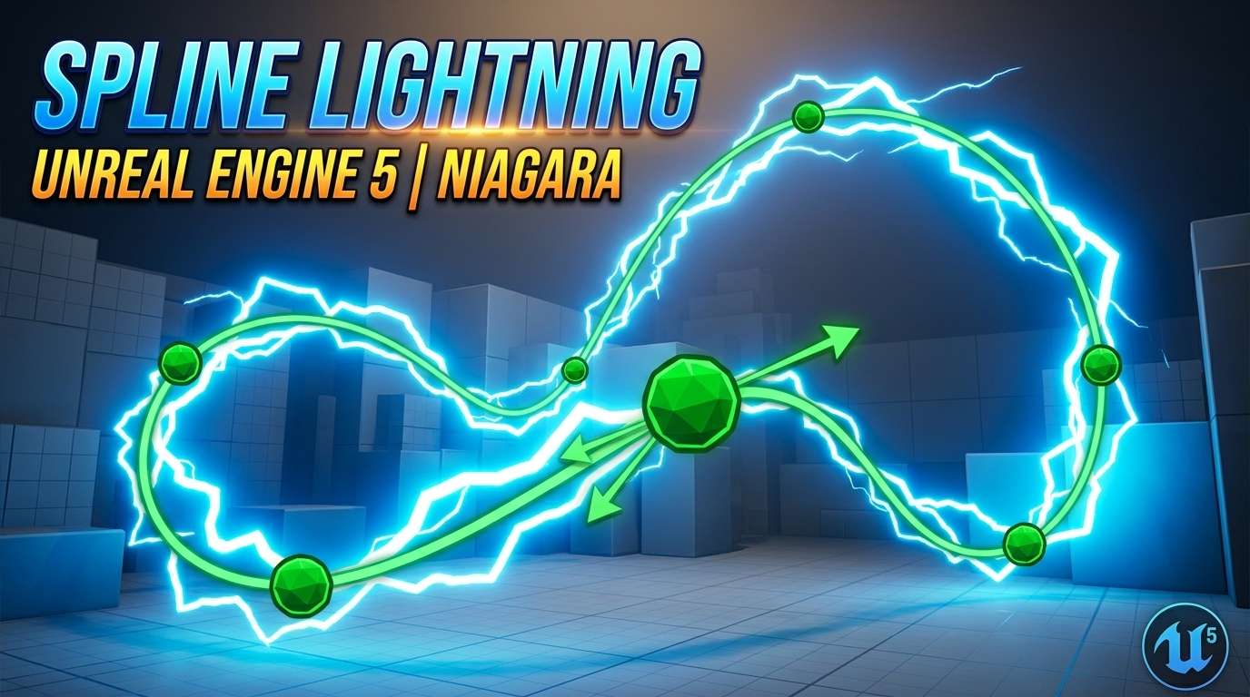 Spline Lightning in Unreal Engine 5 Niagara